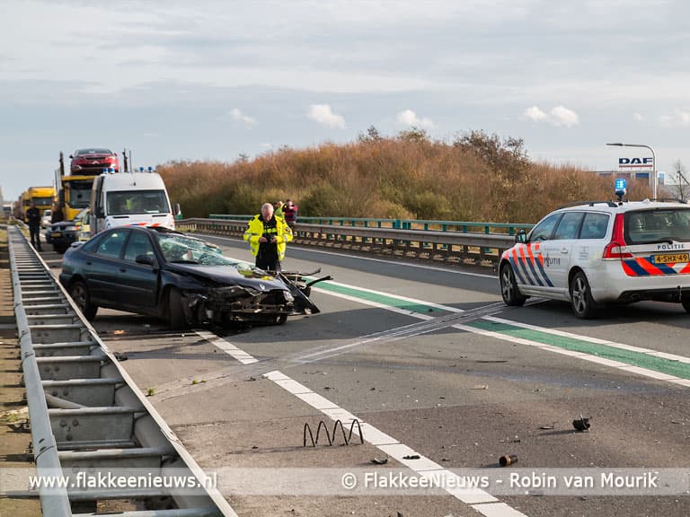 Afsluiting N59 door ongeval nabij Oude-Tonge