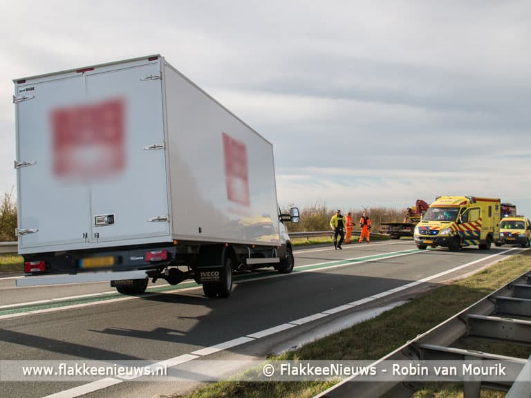 Afsluiting N59 door ongeval nabij Oude-Tonge