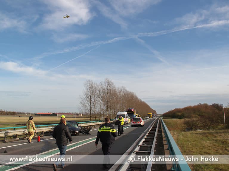 Afsluiting N59 door ongeval nabij Oude-Tonge
