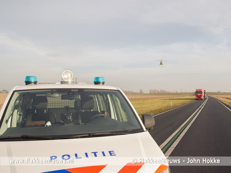 Keren op de weg na ongeval