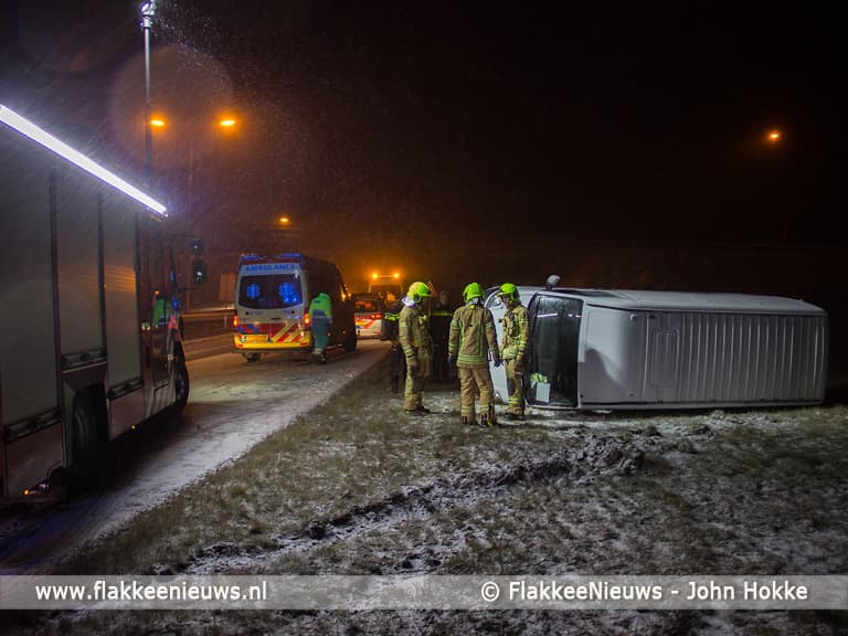 Ongevallen door gladheid op Goeree-Overflakkee
