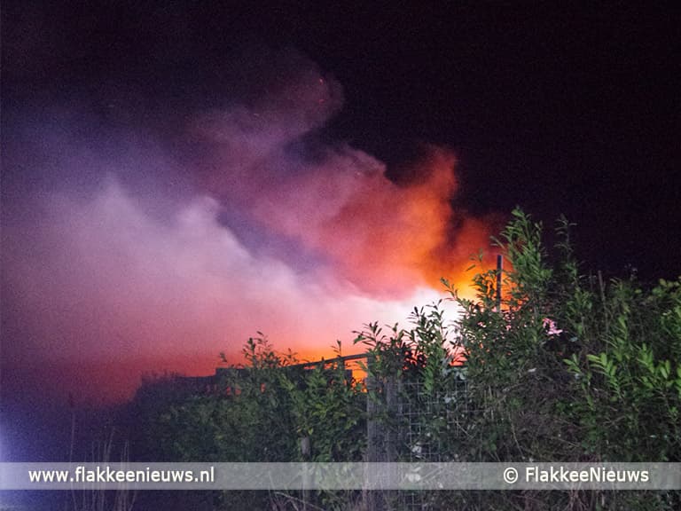 Schuurbrand in polder Oude-Tonge