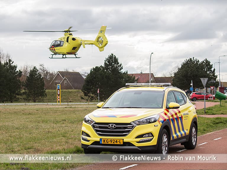 Traumaheli vliegt voor ongeval met fietser