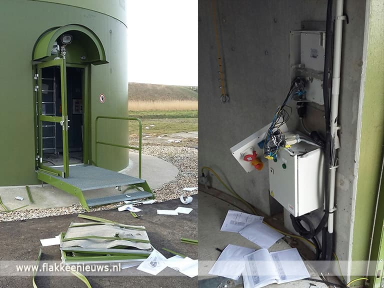 Twee windmolens stil door vandalisme