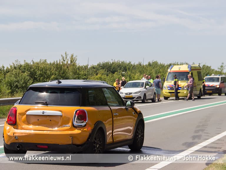 Vertraging N59 door kop-staartbotsing