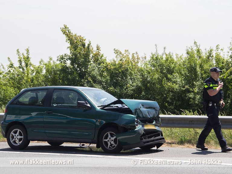 Vertraging N59 door kop-staartbotsing