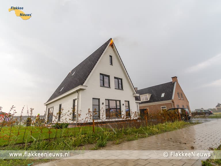 Blikseminslag bij woning in Dirksland