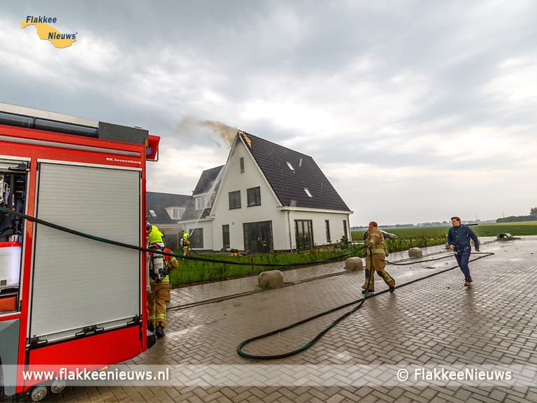Blikseminslag bij woning in Dirksland