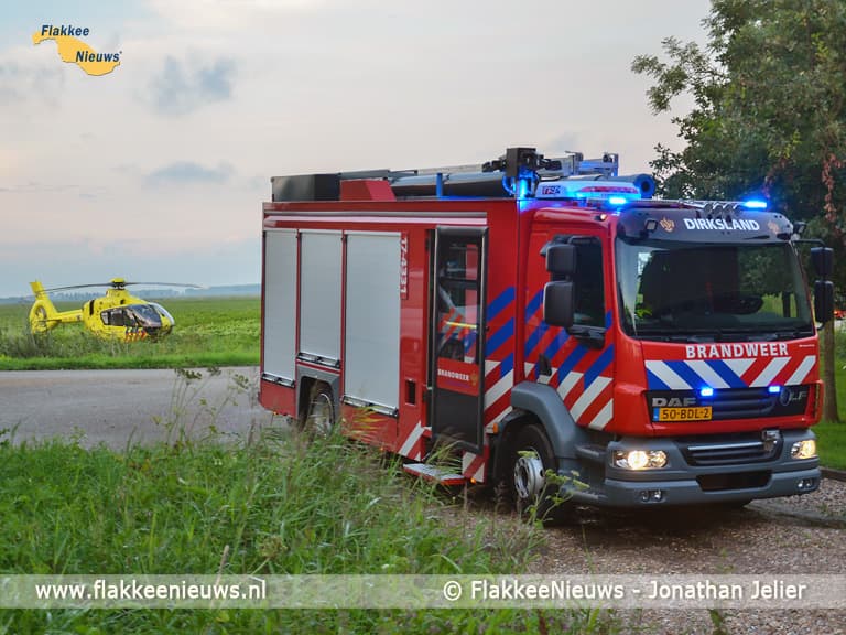 Onwel tijdens fietsen in de polder