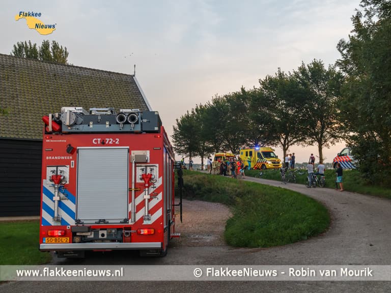 Onwel tijdens fietsen in de polder