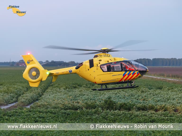 Onwel tijdens fietsen in de polder