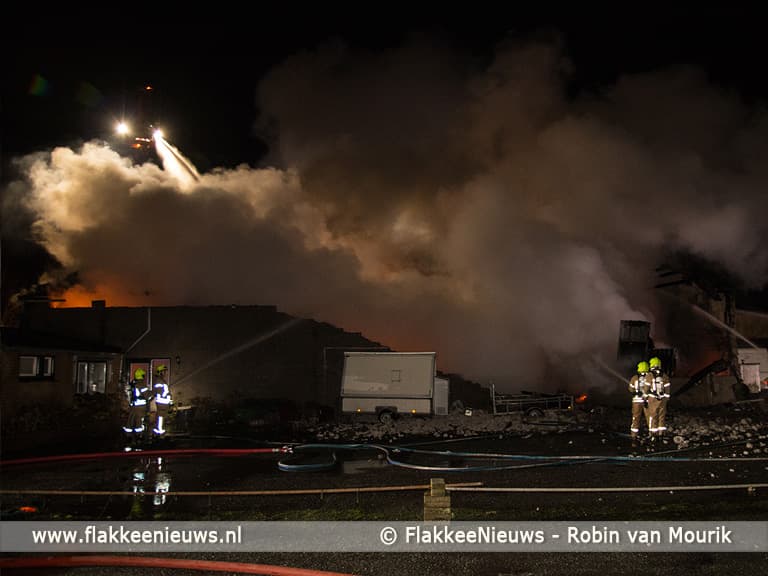 Grote brand in schuur Melissant