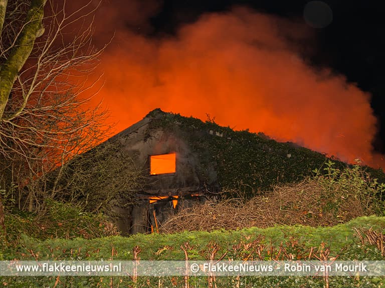 Grote brand in schuur Melissant