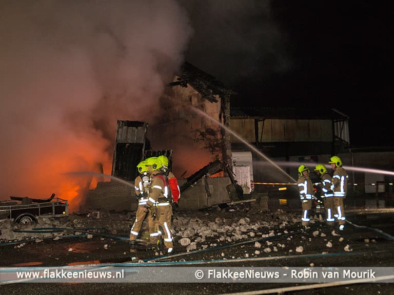 Grote brand in schuur Melissant