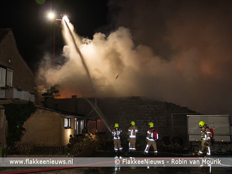 Grote brand in schuur Melissant
