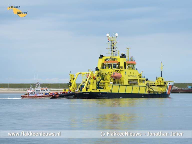 KNRM Stellendam in actie bij evacuatieoefening Maasvlakte