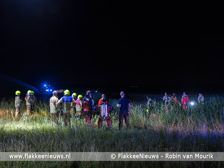 Auto naast de weg, een persoon gereanimeerd