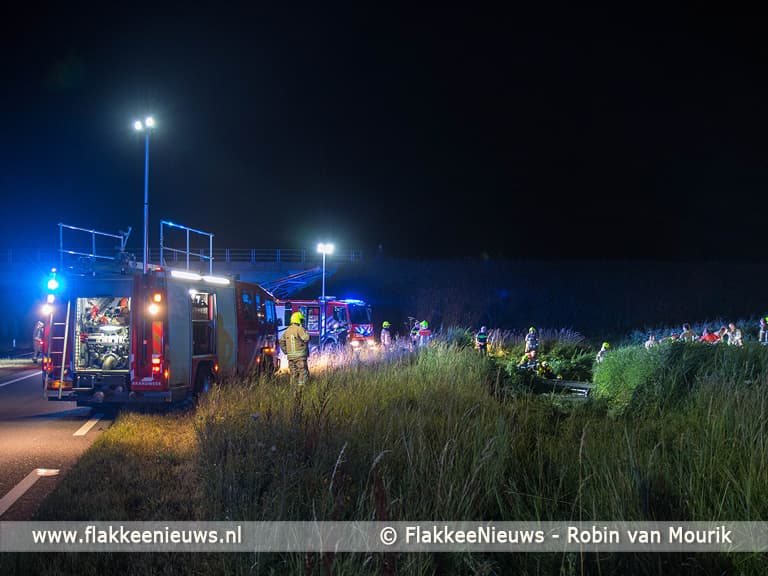 Auto naast de weg, een persoon gereanimeerd