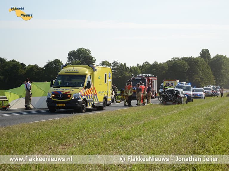 N57 tussen Goedereede en Ouddorp afgesloten vanwege ongeval