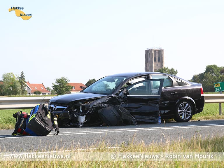 N57 tussen Goedereede en Ouddorp afgesloten vanwege ongeval