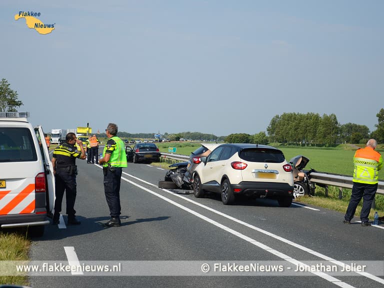 N57 tussen Goedereede en Ouddorp afgesloten vanwege ongeval