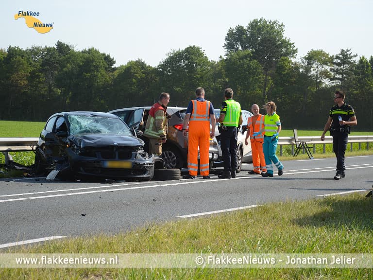 N57 tussen Goedereede en Ouddorp afgesloten vanwege ongeval