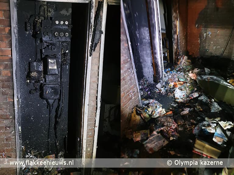 Bewoners opgeschrikt door brand in portiek