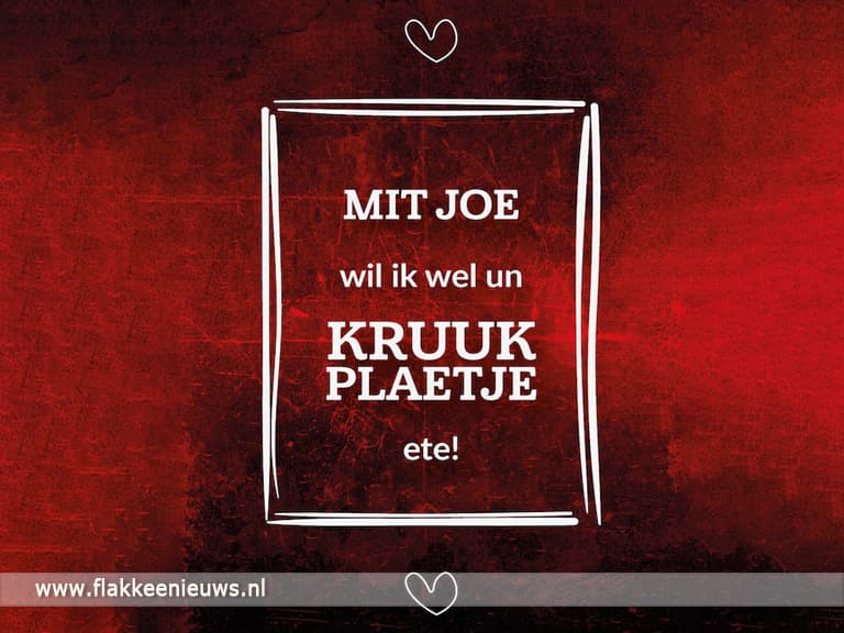 Flakkeese uutdruksels op valentijnskaarten