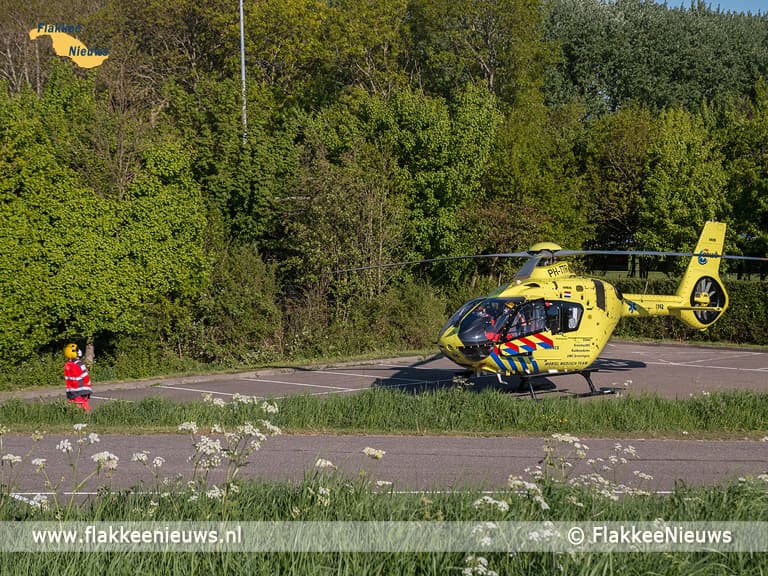 Traumaheli vliegt voor ongeval met snijwonden