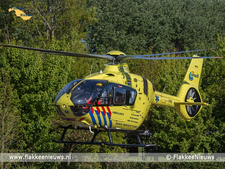 Traumaheli vliegt voor ongeval met snijwonden
