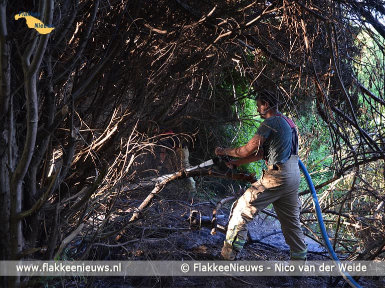Brand in een bos en bij natuurgebied De Slikken