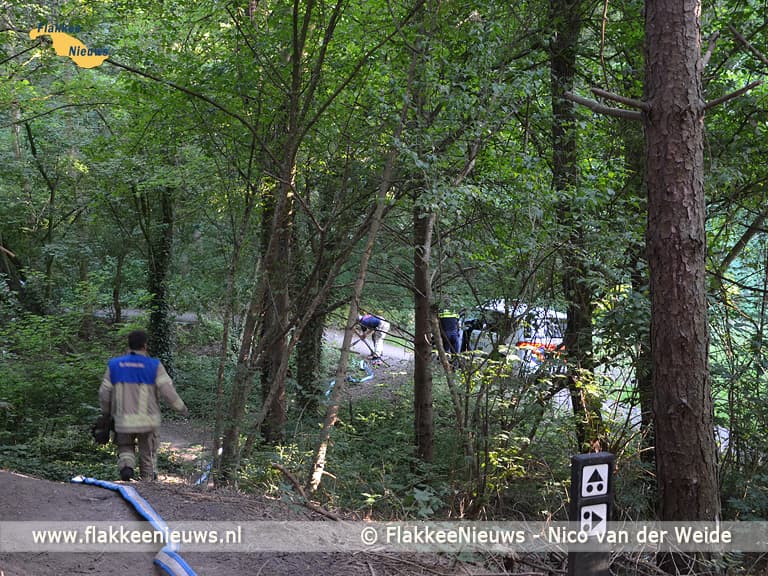 Brand in een bos en bij natuurgebied De Slikken