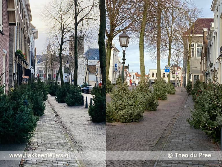 Dorpsbewoners Middelharnis zorgen voor kerstbomen op testlocatie GGD