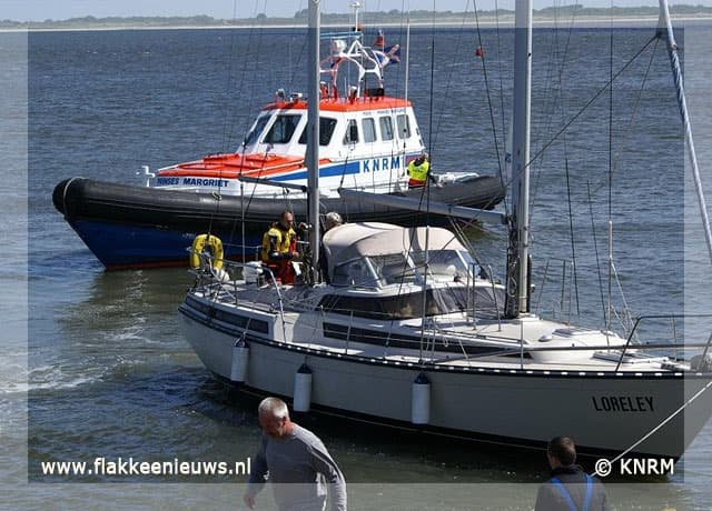 Jacht op de pier bij Stellendam