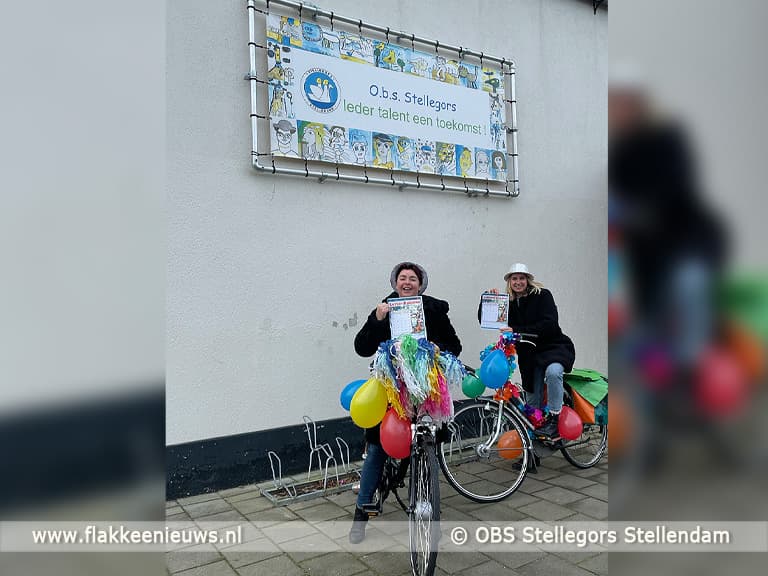 Juffen met toeters en bellen naar leerlingen Stellendam