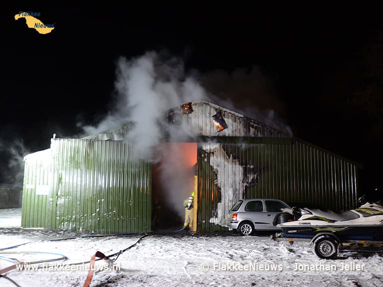 Brand in schuur Ouddorp