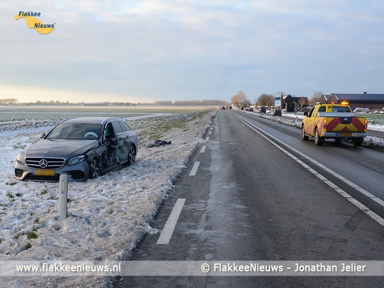 Ongeval met personenauto en vrachtwagen
