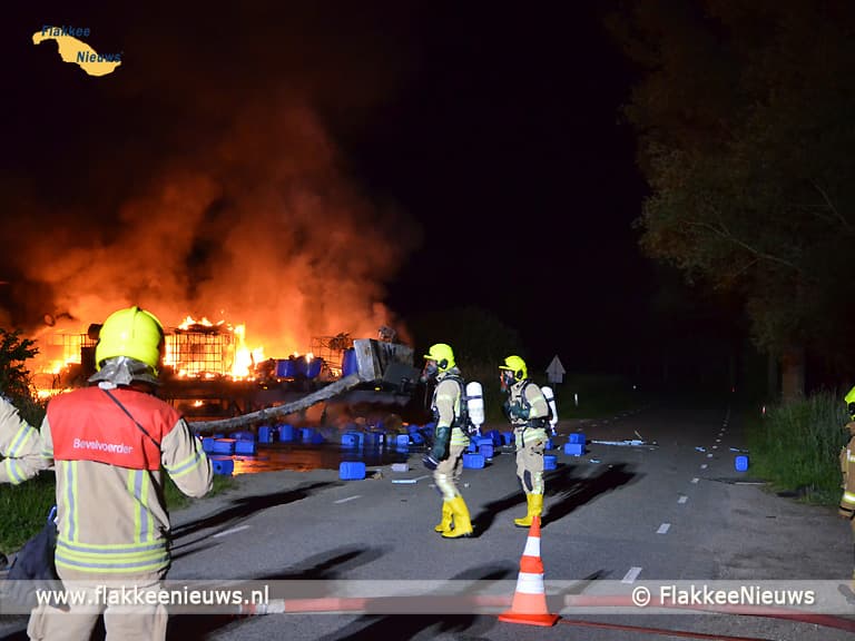 Blusrobot ingezet bij drugsafval brand Oude-Tonge
