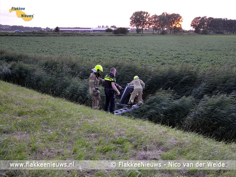 Auto van de dijk nabij Dirksland