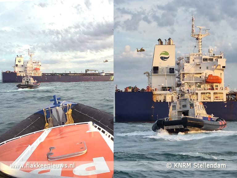 Brand op tanker op de Noordzee
