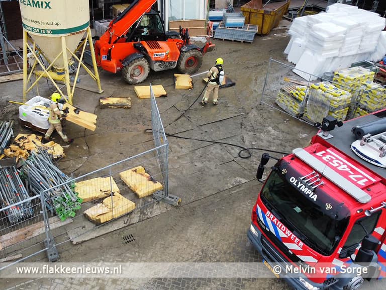 Brand op bouwplaats Middelharnis