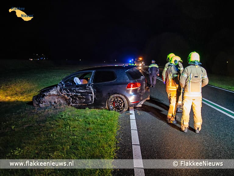 Ongeval met twee personenwagens op N59