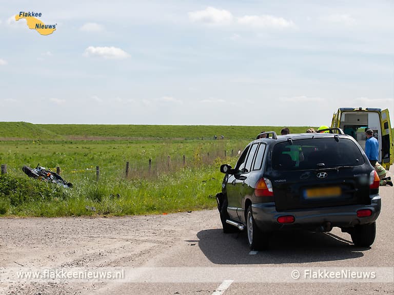 Motorrijder gewond door ongeval parallelweg N57 Ouddorp