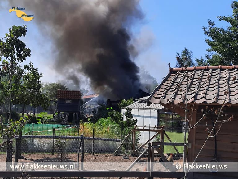 Grote brand in schuur Bokweg Ouddorp