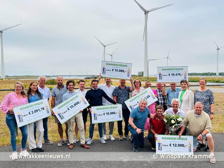 Uitreiking cheques Windfonds Krammer