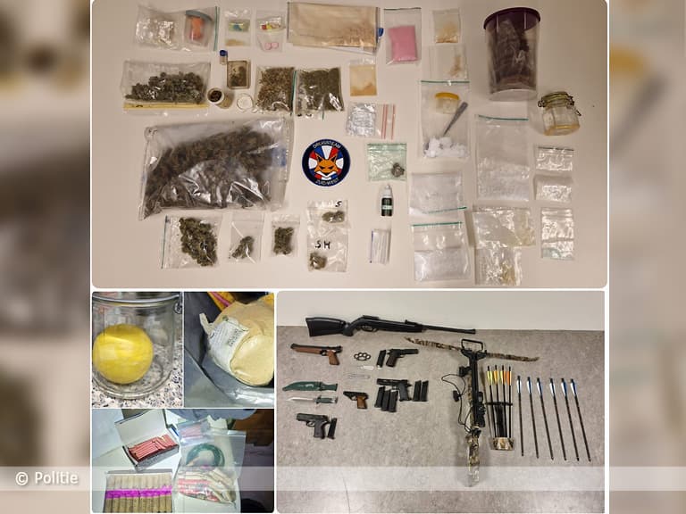 Drugs, wapens en explosief ontdekt bij instap in Sommelsdijk