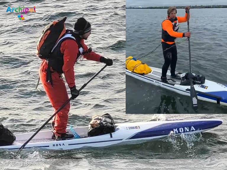 Zweed Jonas reist per paddleboard naar Ouddorp