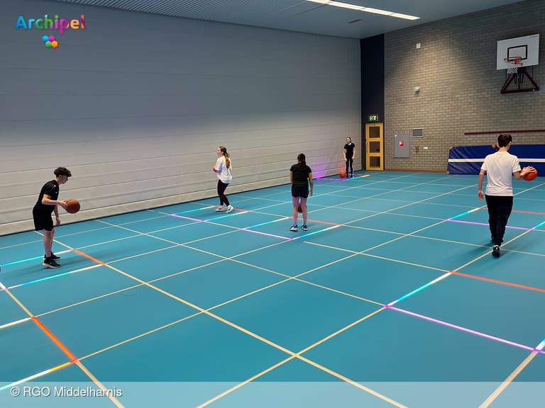 Gymzaal van RGO College voorzien van led-vloer