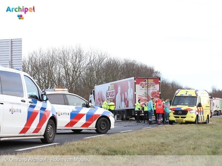 N57 afgesloten vanwege dodelijk ongeval