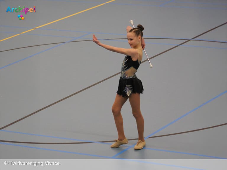 Podiumplaatsen tijdens eerste wedstrijd Twirlvereniging Vivace